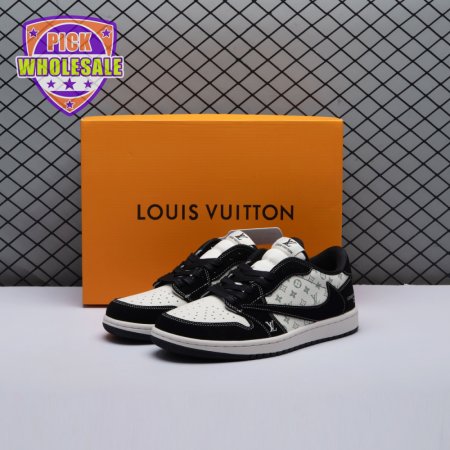 Travis Scott x Fragment Design x Air Jordan 1 Low OG SP Black Off White Grey LX1988-200 Unisex